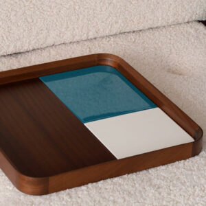 PLATEAU SICILIA BLEU/FREIJO 35X35