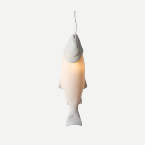 Lampe suspension MYKISS en porcelaine blanche en forme de poisson, design original