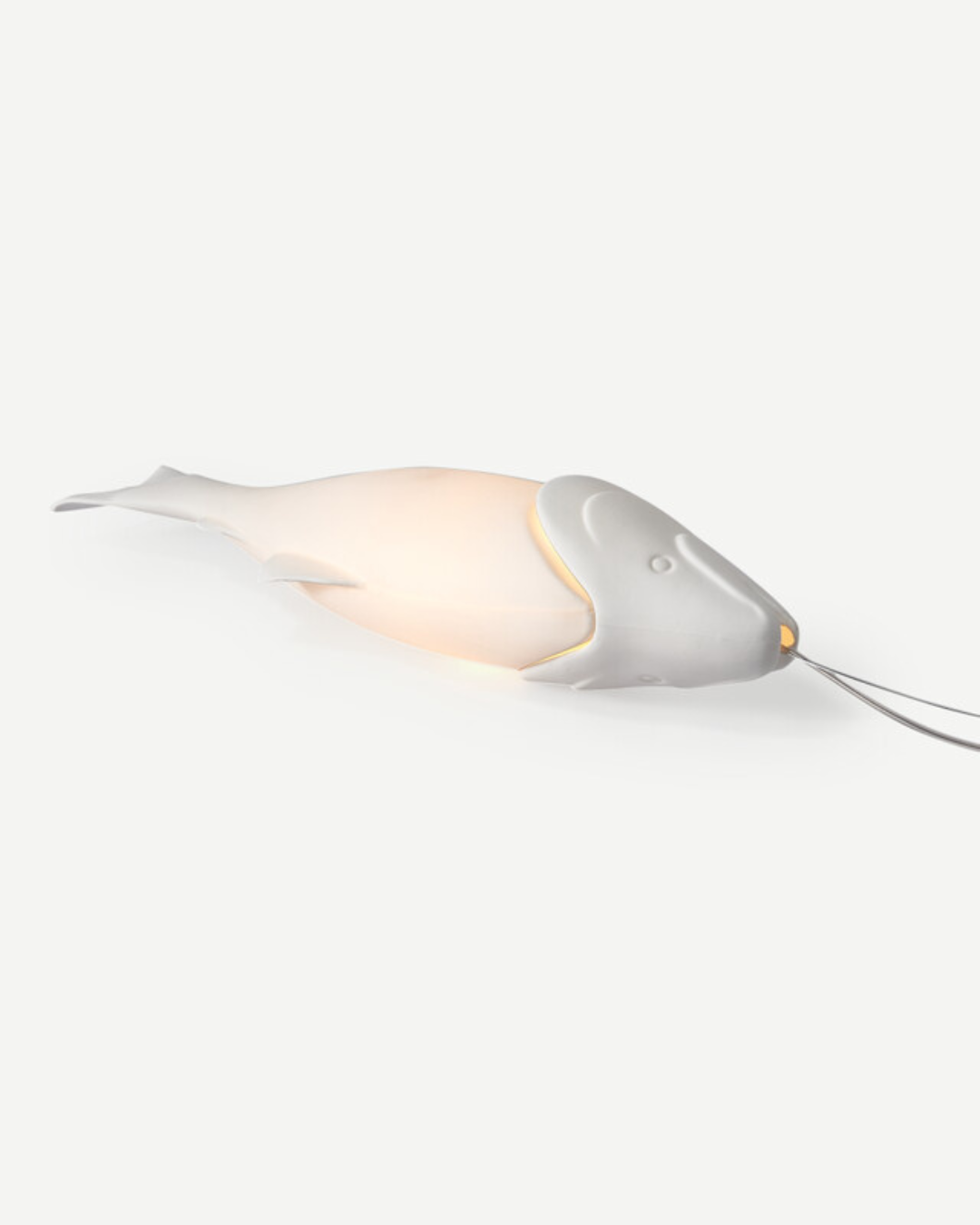 Lampe suspension MYKISS en porcelaine blanche en forme de poisson, design original