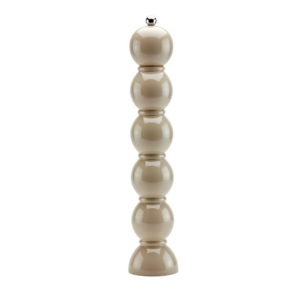 Moulin à sel et poivre Chambray Chubbie 35 cm en bois de caoutchouc durable, finition laquée noire brillante et mécanisme céramique