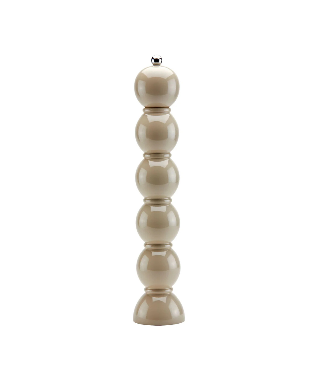 Moulin à sel et poivre Chambray Chubbie 35 cm en bois de caoutchouc durable, finition laquée noire brillante et mécanisme céramique