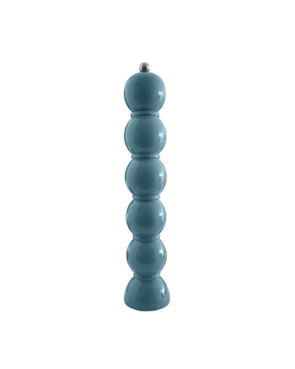 Moulin à sel et poivre Chambray Chubbie 35 cm en bois de caoutchouc durable, finition laquée noire brillante et mécanisme céramique