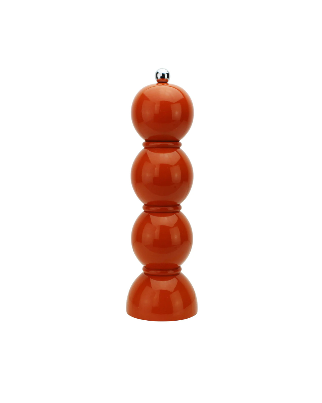 Moulin à sel et poivre Chambray Chubbie 24 cm en bois de caoutchouc durable, finition laquée noire brillante et mécanisme céramique