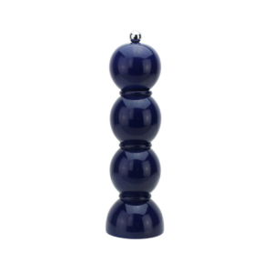 Moulin à sel et poivre Chambray Chubbie 24 cm en bois de caoutchouc durable, finition laquée noire brillante et mécanisme céramique