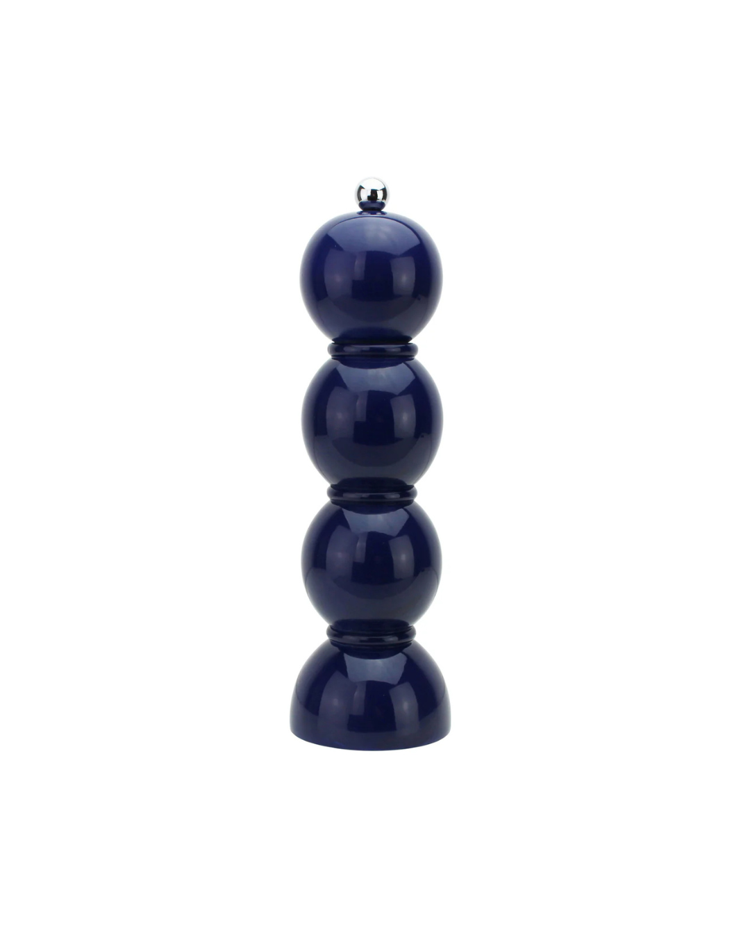 Moulin à sel et poivre Chambray Chubbie 24 cm en bois de caoutchouc durable, finition laquée noire brillante et mécanisme céramique