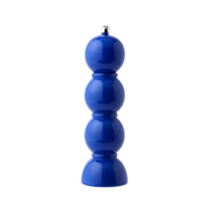 Moulin à sel et poivre Chambray Chubbie 24 cm en bois de caoutchouc durable, finition laquée noire brillante et mécanisme céramique