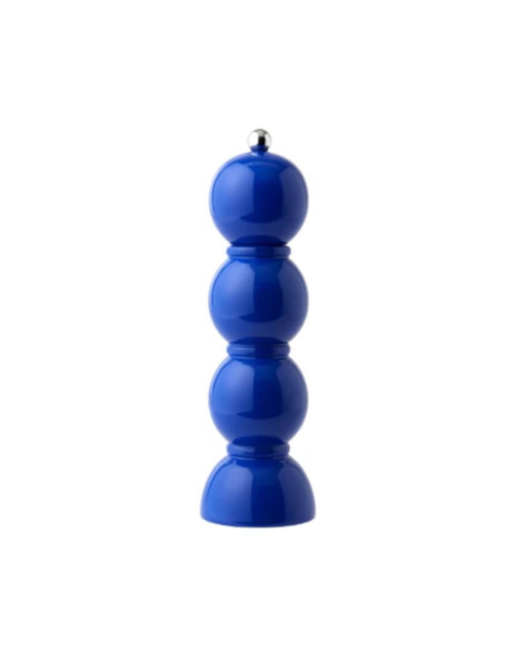 Moulin à sel et poivre Chambray Chubbie 24 cm en bois de caoutchouc durable, finition laquée noire brillante et mécanisme céramique