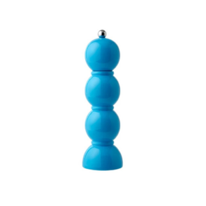 Moulin à sel et poivre Chambray Chubbie 24 cm en bois de caoutchouc durable, finition laquée noire brillante et mécanisme céramique