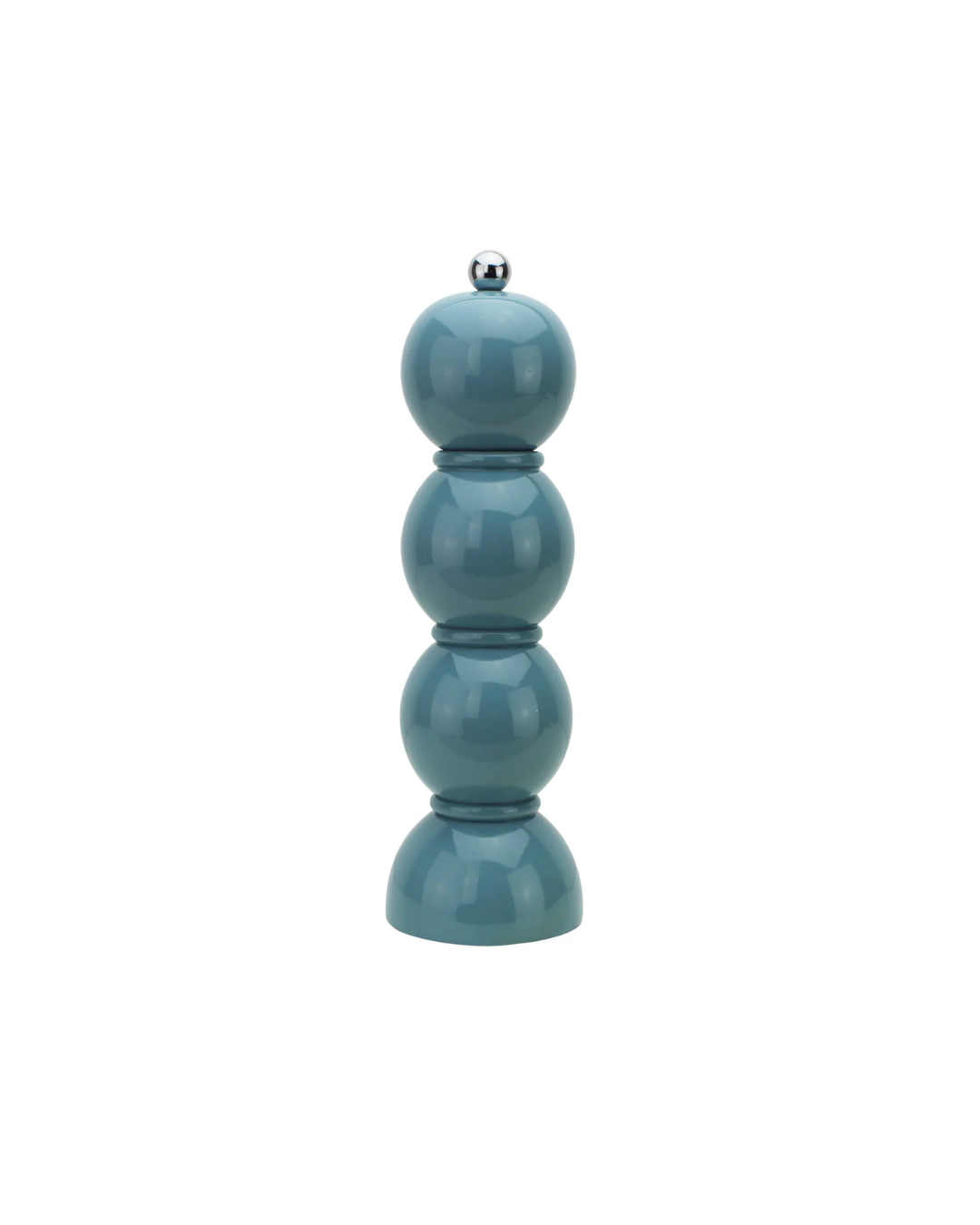 Moulin à sel et poivre Chambray Chubbie 24 cm en bois de caoutchouc durable, finition laquée noire brillante et mécanisme céramique