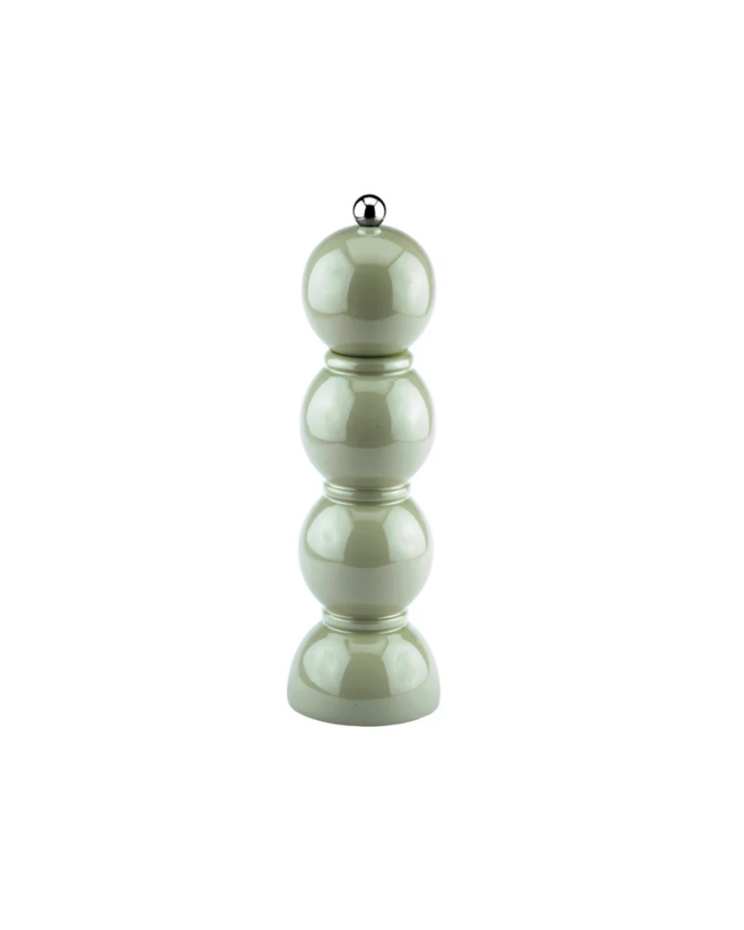 Moulin à sel et poivre Chambray Chubbie 24 cm en bois de caoutchouc durable, finition laquée noire brillante et mécanisme céramique