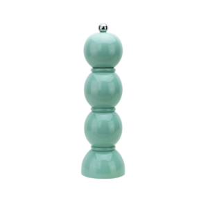 Moulin à sel et poivre Chambray Chubbie 24 cm en bois de caoutchouc durable, finition laquée noire brillante et mécanisme céramique