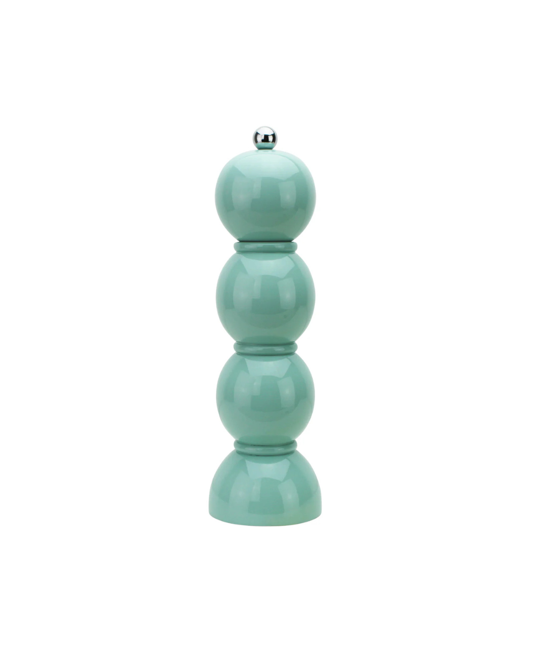 Moulin à sel et poivre Chambray Chubbie 24 cm en bois de caoutchouc durable, finition laquée noire brillante et mécanisme céramique