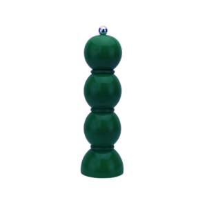 Moulin à sel et poivre Chambray Chubbie 24 cm en bois de caoutchouc durable, finition laquée noire brillante et mécanisme céramique