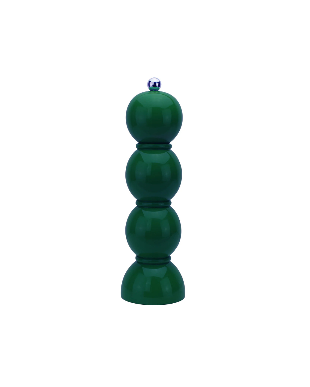Moulin à sel et poivre Chambray Chubbie 24 cm en bois de caoutchouc durable, finition laquée noire brillante et mécanisme céramique