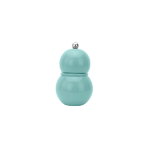 Moulin à sel et poivre Chambray Chubbie 12 cm en bois de caoutchouc durable avec finition laquée noire et mécanisme céramique