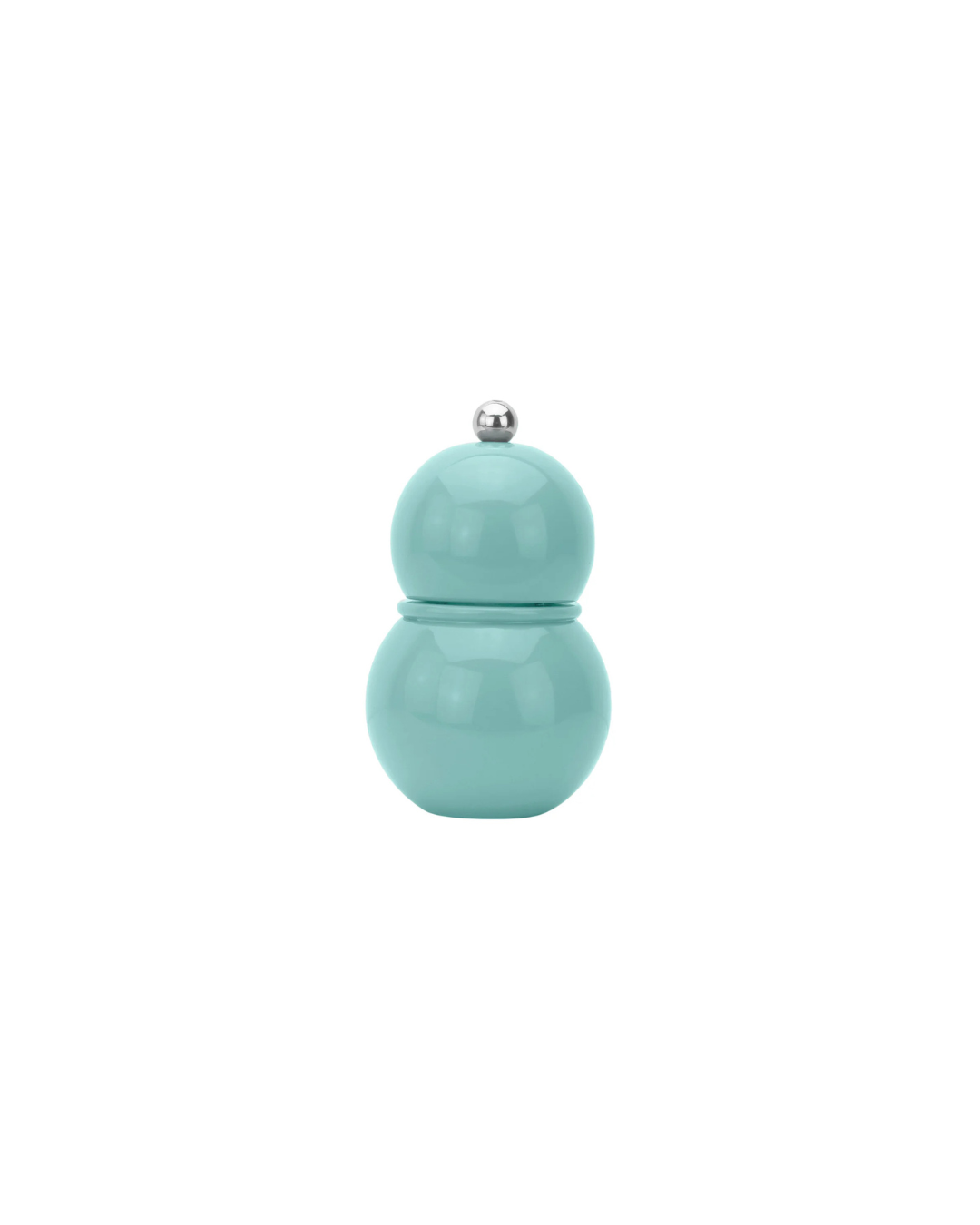 Moulin à sel et poivre Chambray Chubbie 12 cm en bois de caoutchouc durable avec finition laquée noire et mécanisme céramique