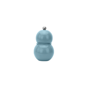 Moulin à sel et poivre Chambray Chubbie 12 cm en bois de caoutchouc durable avec finition laquée noire et mécanisme céramique