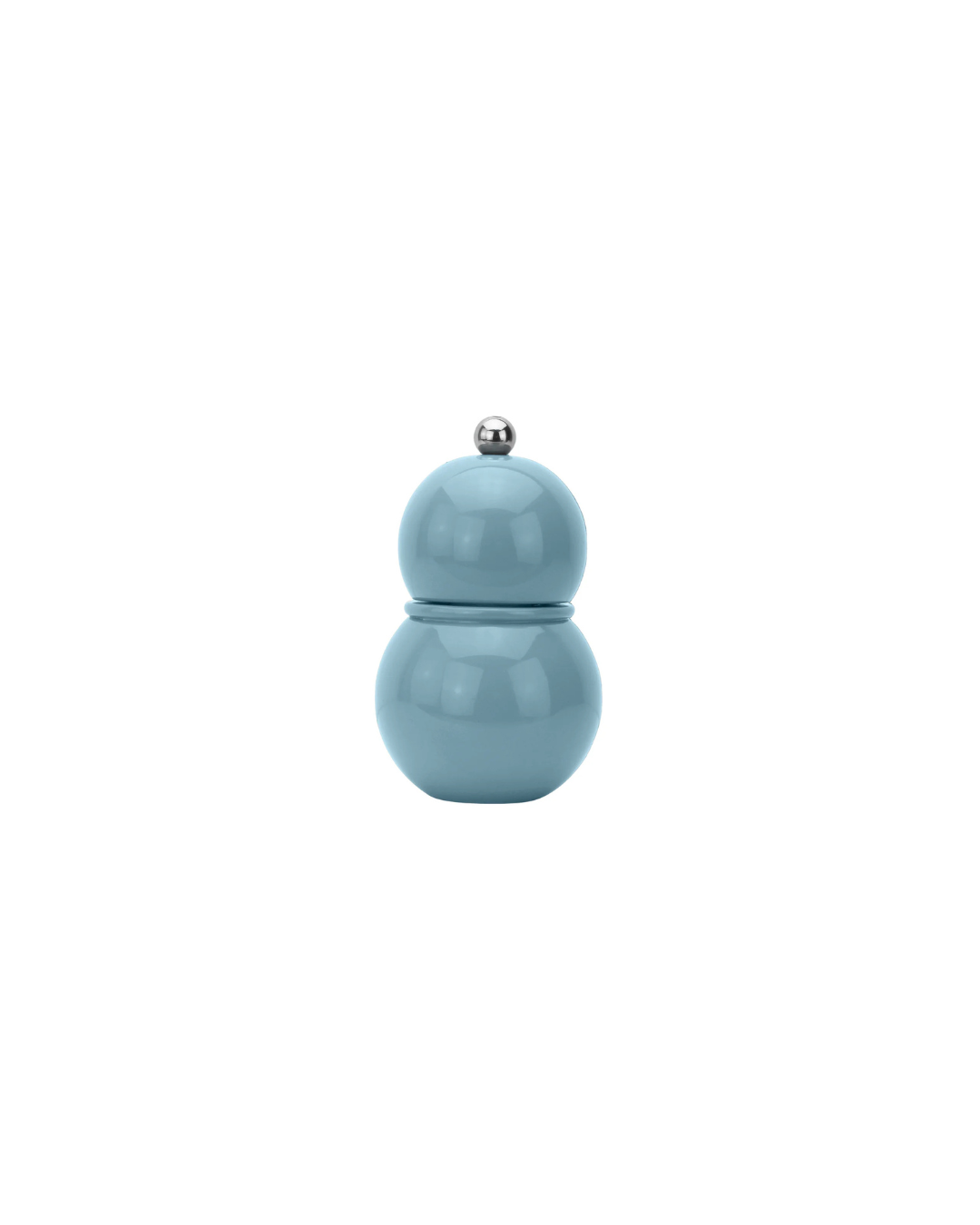 Moulin à sel et poivre Chambray Chubbie 12 cm en bois de caoutchouc durable avec finition laquée noire et mécanisme céramique