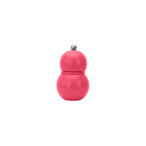 Moulin à sel et poivre Chambray Chubbie 12 cm en bois de caoutchouc durable avec finition laquée noire et mécanisme céramique