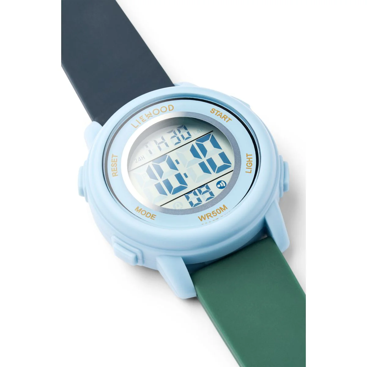 Montre-bracelet vibrante SUSSI couleur verte avec écran numérique et bracelet en silicone pour enfantsMontre-bracelet vibrante SUSSI couleur verte avec écran numérique et bracelet en silicone pour enfants