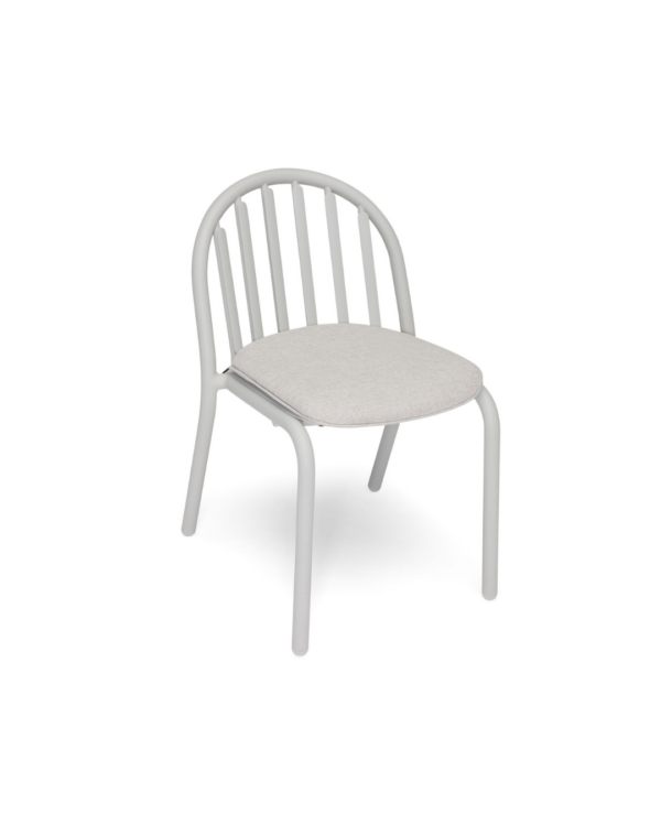 Coussin de chaise Fred Mist – assise grise antidérapante et résistante pour extérieur, design Erik Stehmann