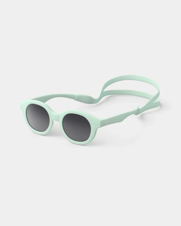 Lunettes de soleil enfant vert d'eau, protection UV 100%, design rétro