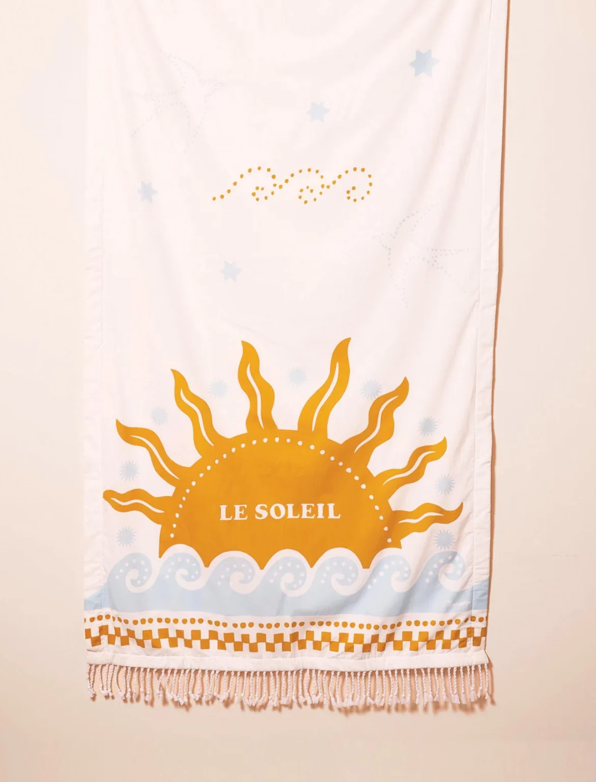 Fouta The Sun Blue Sky en coton - Accessoire de plage élégant