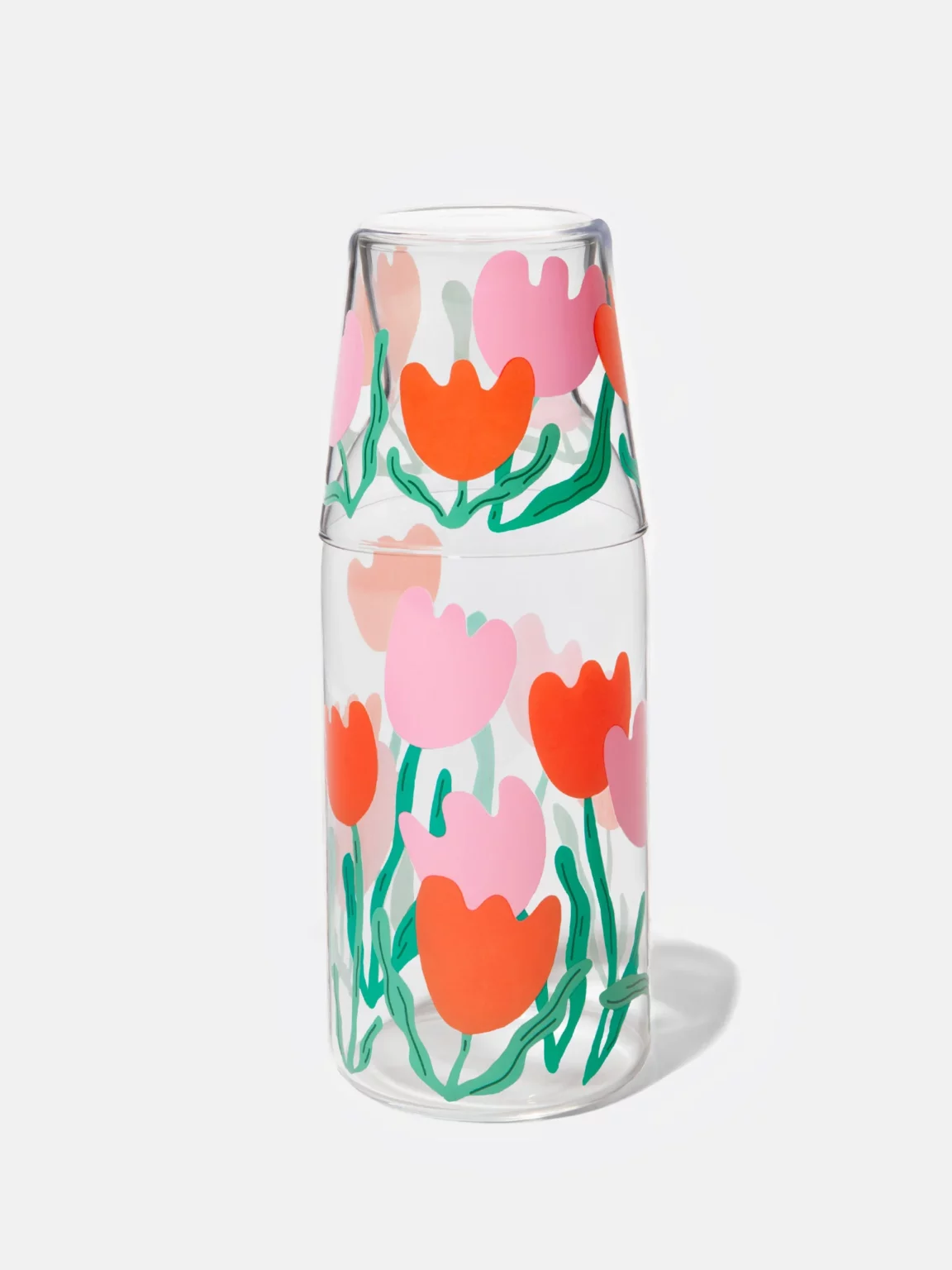 Carafe et verre "Fleurs", design élégant avec des motifs floraux, parfaits pour ajouter une touche de fraîcheur à votre table.