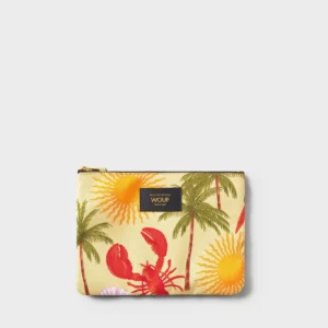 Pochette Rio noire en tissu recyclé avec fermeture éclair, parfaite pour organiser ses essentiels du quotidien avec style et durabilité.