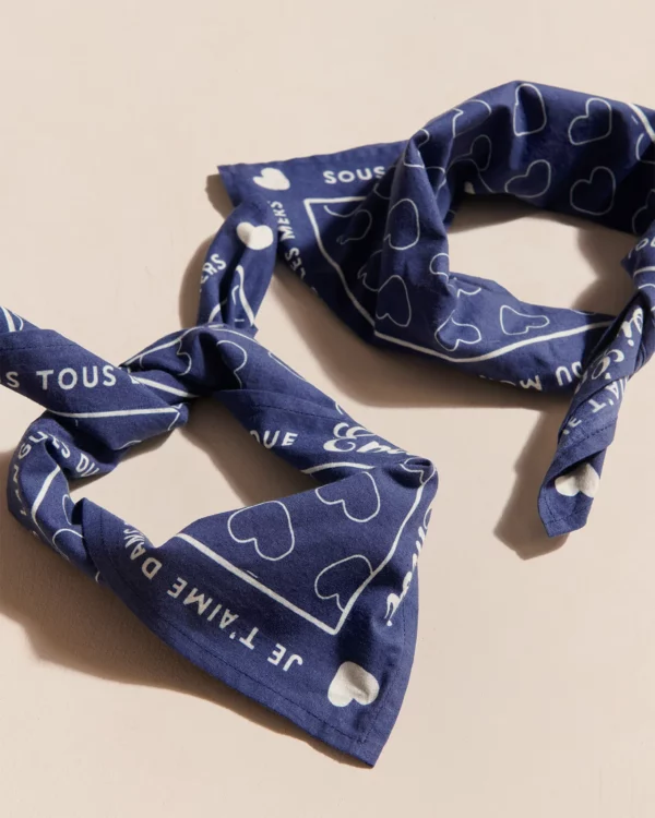 Bandana Je T'Aime Mama Charbon, 100% coton, avec poème exclusif et motif émoi émoi.