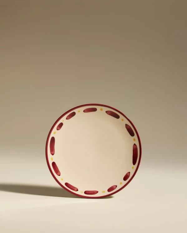 Assiette plate Aura Carmin 27 cm décorée à la main en céramique