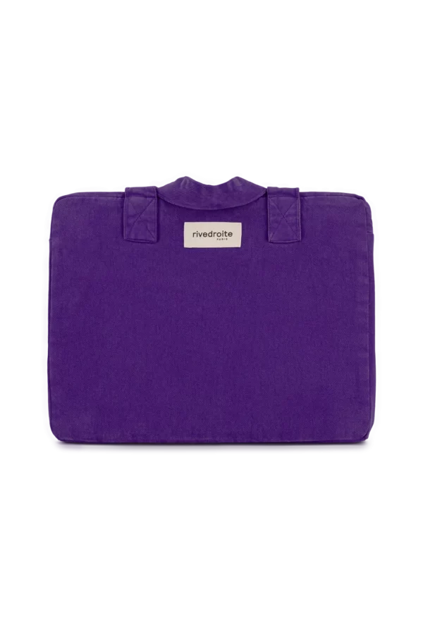 Sac 24h Célestins en sergé de coton Malibu Purple, avec poche intérieure zippée, idéal pour le quotidien ou un court week-end, confectionné en coton recyclé et organique.