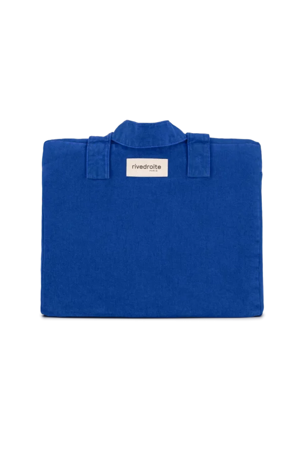 Sac Célestins 24 heures en sergé de coton Venice Blue, écologique et pratique avec poche intérieure zippée.