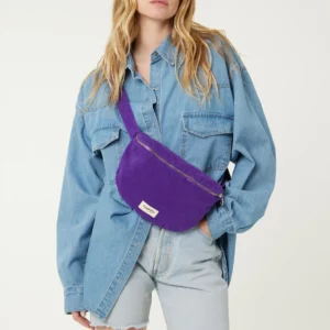 Sac banane Custine en sergé de coton Malibu Purple avec anse ajustable et zip argenté