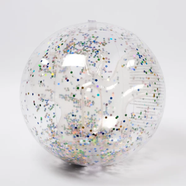 Ballon gonflable transparent avec papillon 3D à l’intérieur et paillettes flottantes, jouet d’été pour enfants