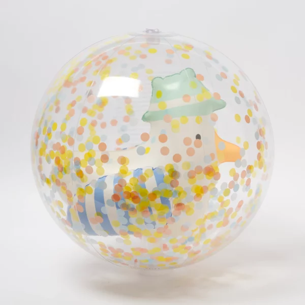 Ballon gonflable transparent avec mouette 3D flottante et paillettes à l’intérieur