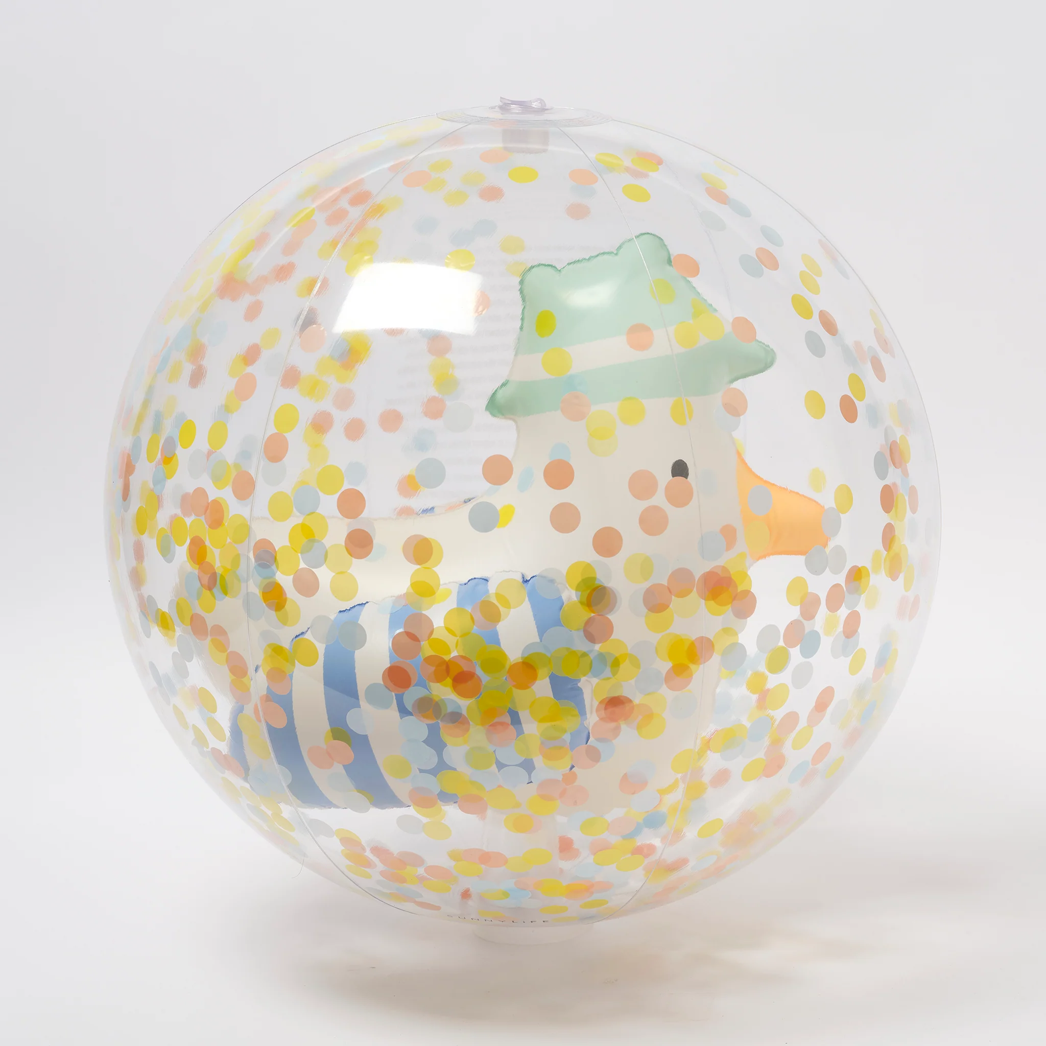 Ballon gonflable transparent avec mouette 3D flottante et paillettes à l’intérieur
