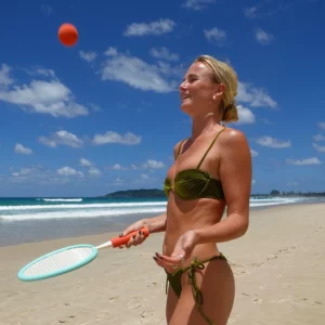 Raquettes de plage en mousse multicolores avec deux balles et housse de transport, modèle Sorbet