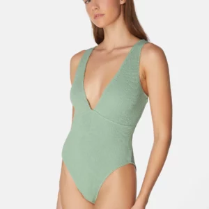 Ariel maillot de bain une pièce vert menthe taille unique extensible – vue de face sur mannequin