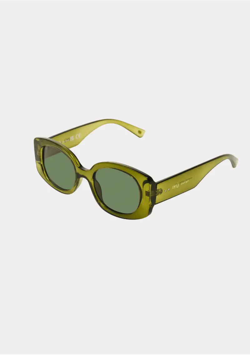 Lunettes de soleil kaki AMOUR CRISTAL IYU DESIGN – monture chic et verres teintés, modèle féminin tendance