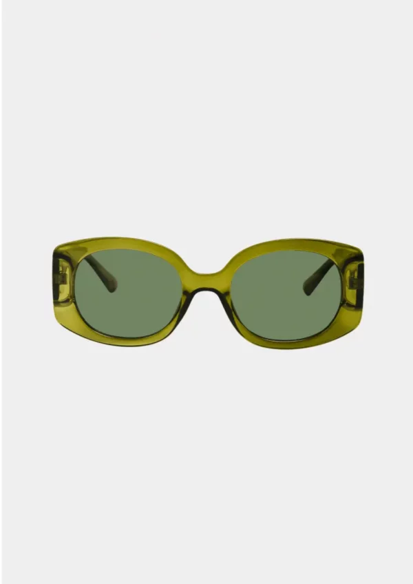 Lunettes de soleil kaki AMOUR CRISTAL IYU DESIGN – monture chic et verres teintés, modèle féminin tendance