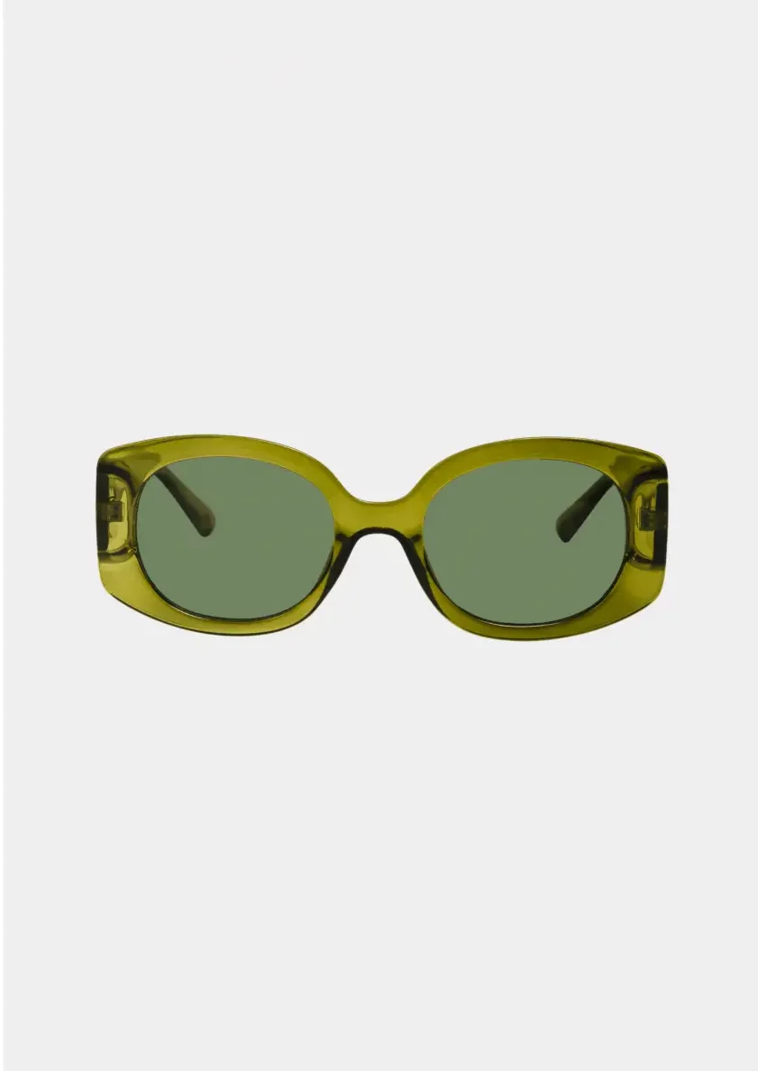 Lunettes de soleil kaki AMOUR CRISTAL IYU DESIGN – monture chic et verres teintés, modèle féminin tendance