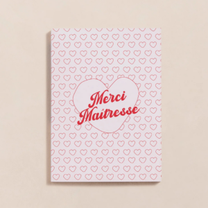 Carnet Merci Maîtresse – Cœurs Rouges | Cadeau original pour maîtresse, nounou ou marraine