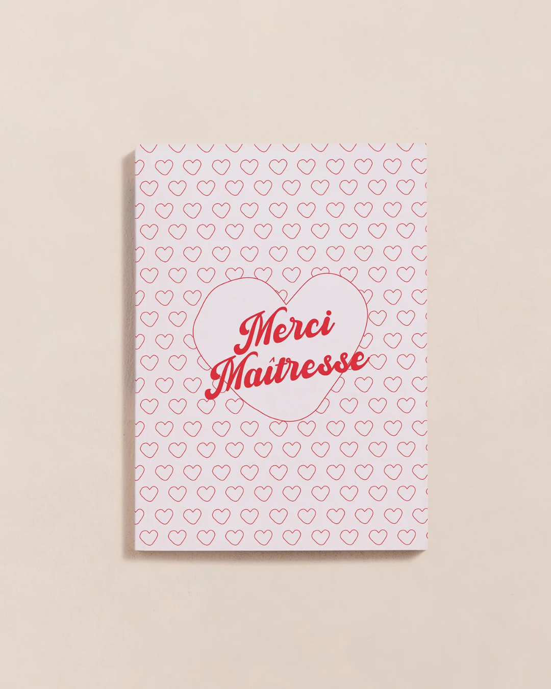Carnet Merci Maîtresse – Cœurs Rouges | Cadeau original pour maîtresse, nounou ou marraine