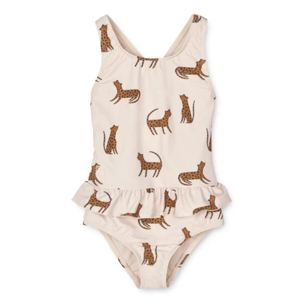 Maillot Amara avec imprimé léopard : confort, protection UV 40+ et style pour vos enfants.