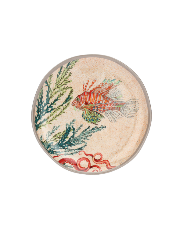 Set de 2 assiettes en mélamine Sea Life 21 cm – légères, résistantes, motif marin coloré