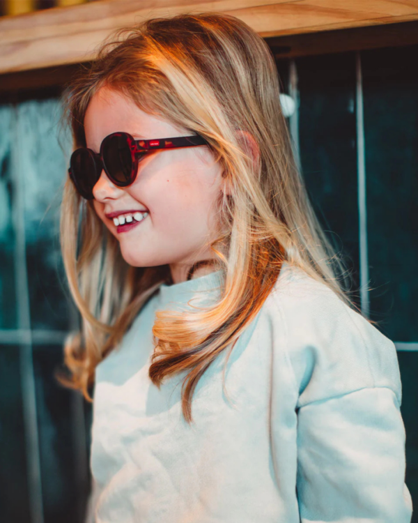 Lunettes de soleil enfant Megy Craky, forme ronde, finition écaille bicolore, protection UV400, pour enfants de 3 à 5 ans