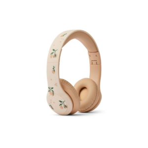 Casque audio sans fil pour enfant QUINN – coloris pêche, pliable, avec limite sonore 85 dB et coussinets rembourrés.