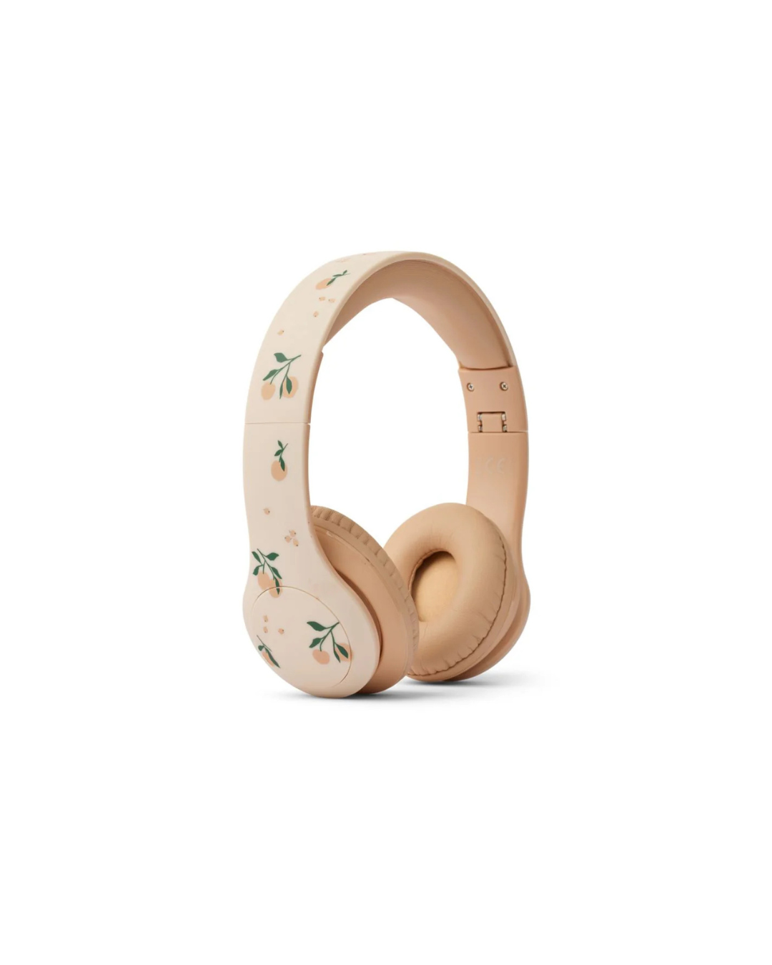 Casque audio sans fil pour enfant QUINN – coloris pêche, pliable, avec limite sonore 85 dB et coussinets rembourrés.