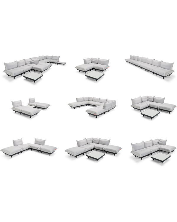 Fauteuil d’angle modulable Paletti Fatboy gris pour salon d’extérieur